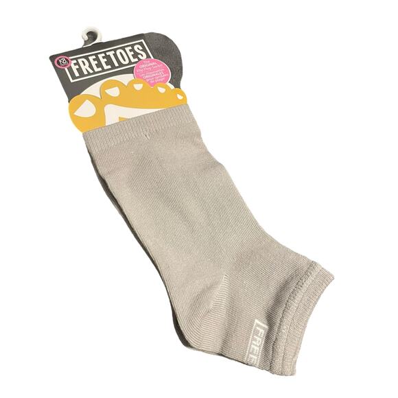 Freetoes Toeless Socks Flip Flop Pedicure Yoga Exercise Travel Gray New One Size - Picture 2 of 11